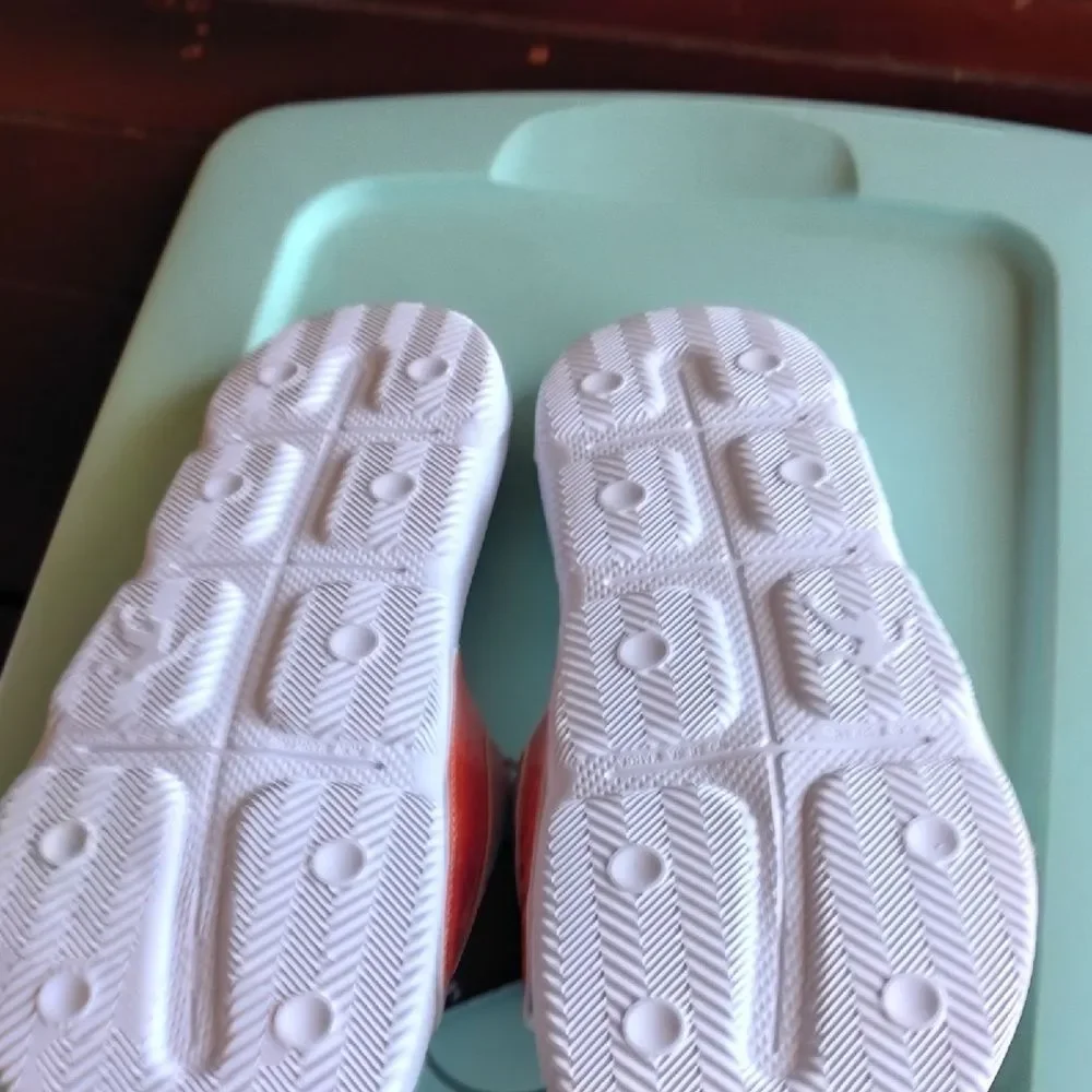 AND1 White and Orange Slide Sandals